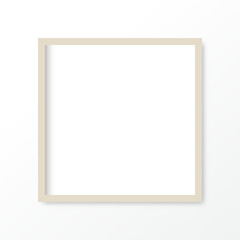 Obraz premium Brown wood frame or photo frame on white background. Vector illustration