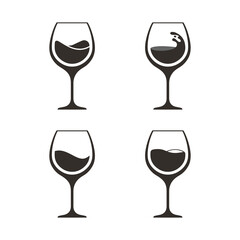Wine glass icon vector. Wine glass symbol. Drink glass icon
