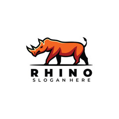 Vector illustration logo rhino mascot 