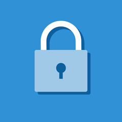 Padlock icon button symbol,privacy locker sign with flat design vector