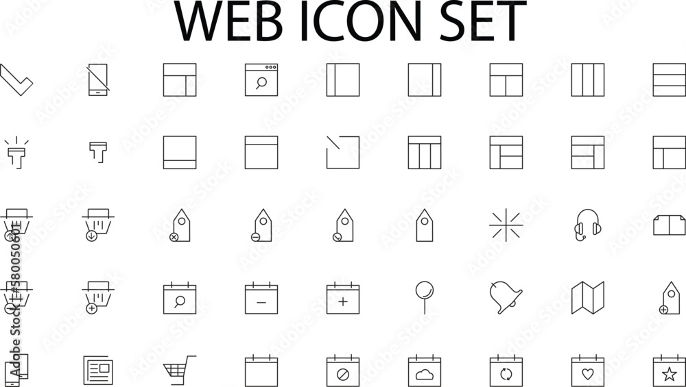 Poster set of icons for web design