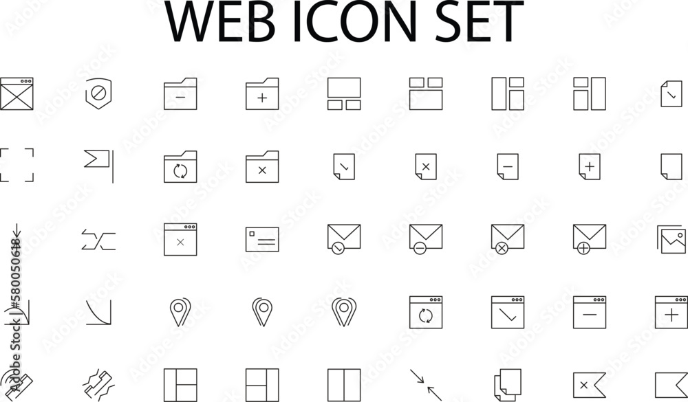 Poster set of icons for web