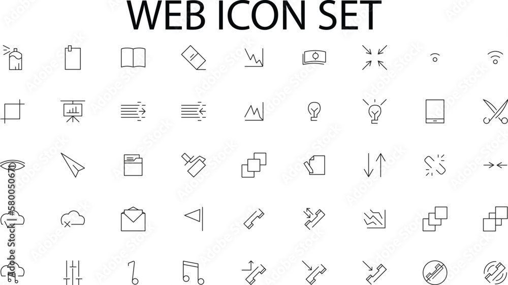 Poster web set icon Vector illustration ui universal icon concept