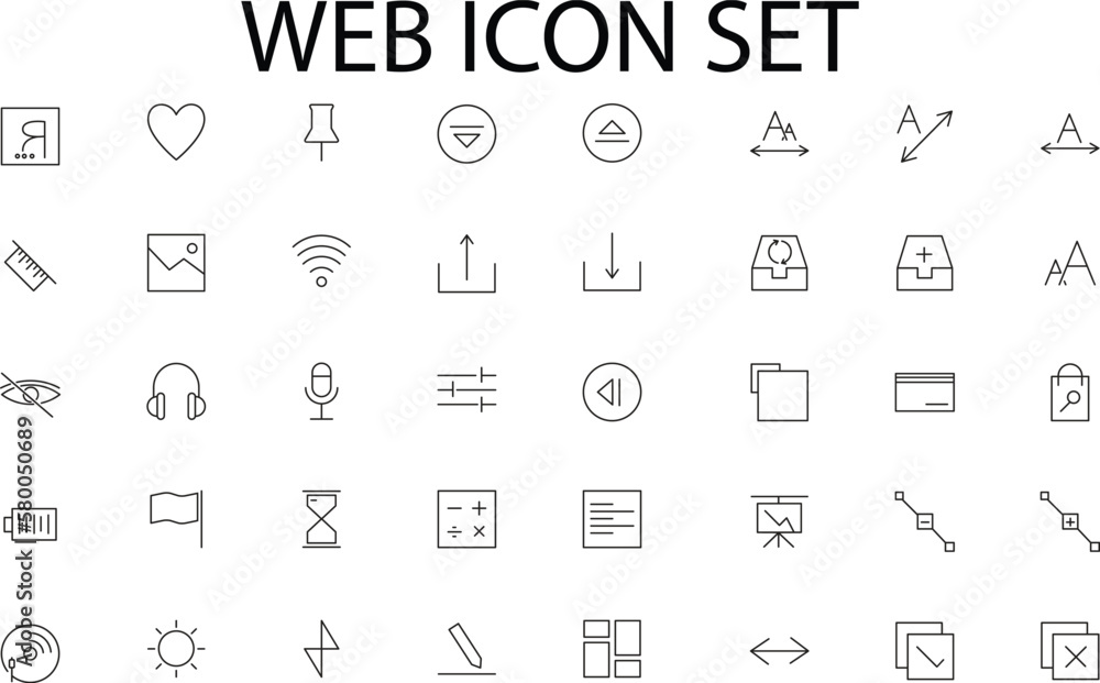 Poster set of icons for web