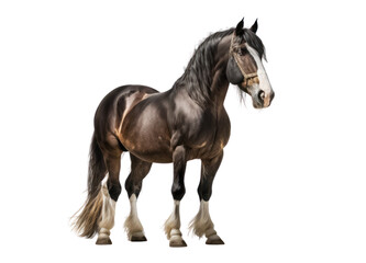 Horse isolated on white, transparent background, PNG, generative ai