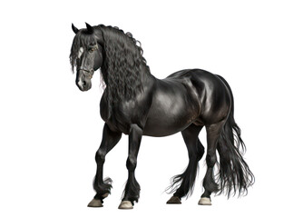 Naklejka premium Horse isolated on white, transparent background, PNG, generative ai