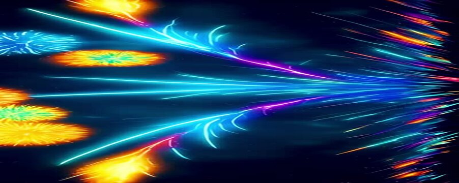 illustration abstract, explosive spikes splash colorful, explosive neon light spikes. vertical video
