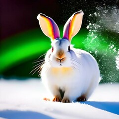 rabbit in the snow generative AI