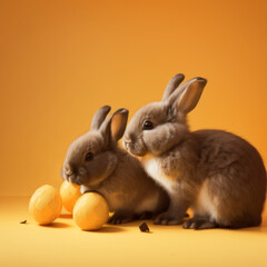 easter bunny with carrot generative AI