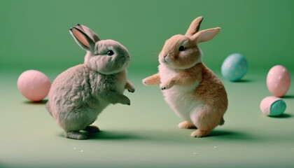 easter bunny and eggs generative AI