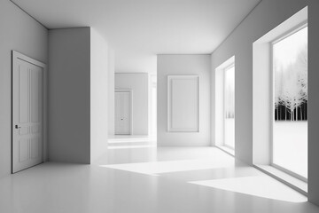 empty white room with door