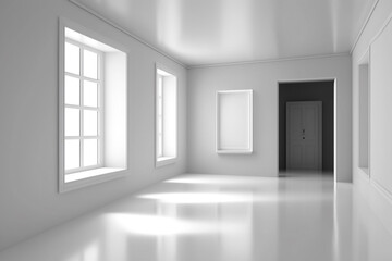 empty white room with a window