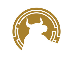 Simple Bull Creative Symbol visualized with Simple Illustration