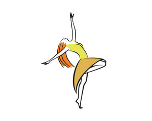 Woman Dancing Expressively Illustration visualized with Simple Illustration