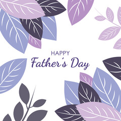 Happy Father's Day, leaves frame, vector,illustration