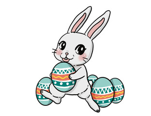 easter bunny with egg