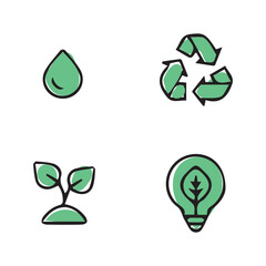 recycle set icon design vector illustration