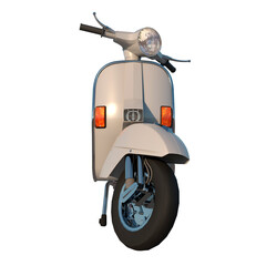 Scooter motorcycle vitange 1980s 2 - Front view png 3D Rendering Ilustracion 3D	