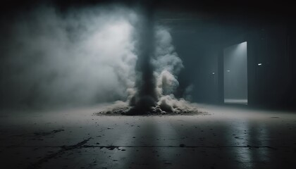 Fototapeta na wymiar Empty dark background with smoke or fog on the floor