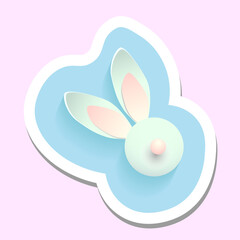 Easter hunters sticker. Bunnies Easter sticker.Palm Sunday.