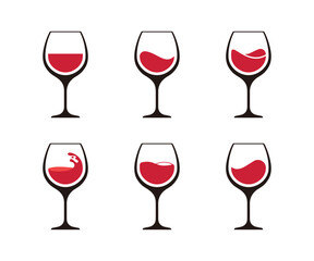 Red wine glass icon vector.