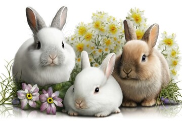 Obraz premium easter bunny with eggs