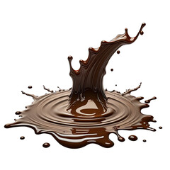 Chocolates dropping into liquid cacao chocolate. Generative AI	
