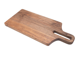 wooden cutting board on isolated white background
