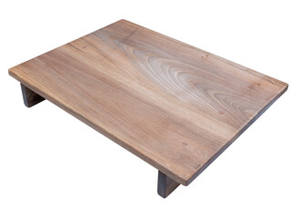 wooden cutting board on isolated white background