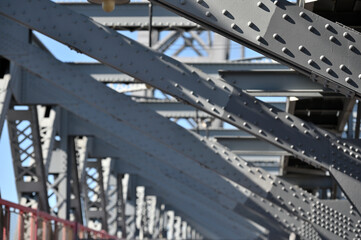 Structure a steel bridge close up