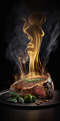 Tender and juicy beef steak, expertly prepared and presented on a dark background for a mouth-watering appeal
