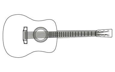 Obraz na płótnie Canvas Classical Guitar Single Line 