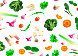 vegetables isolated on white background food ingredients 