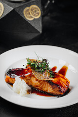 grilled salmon steak