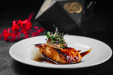 grilled salmon steak