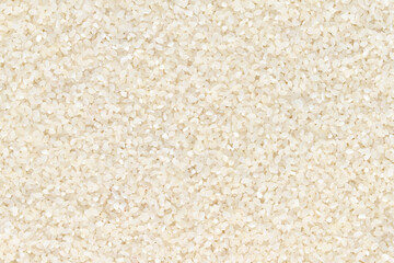 White long rice background, uncooked raw cereals, macro closeup