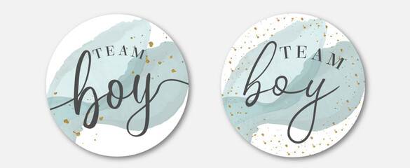 Team boy. Boy or girl hand drawn modern lettering - Baby shower announcement banner, card - Gender reveal party - Vector illustration isolated