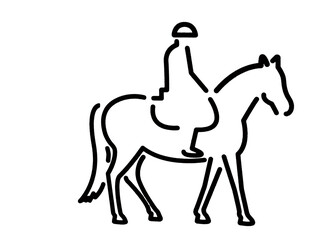 esquisse d un cavalier et de sa monture