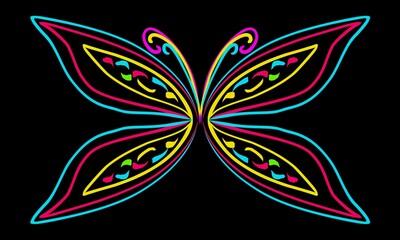 Obraz premium butterfly abstract backround on black background