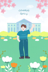 봄학기 일러스트
