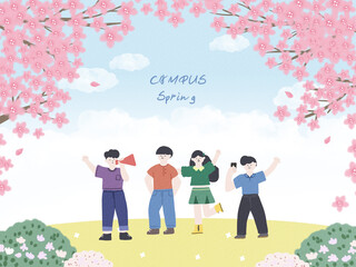 봄학기 일러스트
