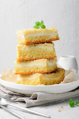 Crumble Cake with Cream Cheese Filling, Homemade Cake Bars