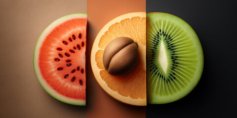 A variety of fresh fruits arranged on a bright background, perfect for healthy eating and lifestyle projects