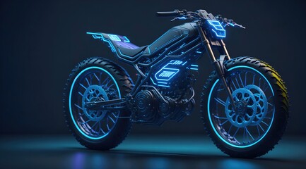 The Radiant Charm of a High-Tech Bioluminescent Neon-Light Bike Generative AI