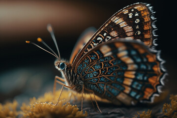 Naklejka na ściany i meble Fluttering Splendor: The Beauty of a Colorful Butterfly. Ai generated.