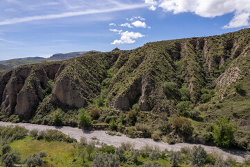 Fototapeta na wymiar mountain with ravines in the south of Granada