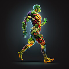 healthy nutrition all in man body format