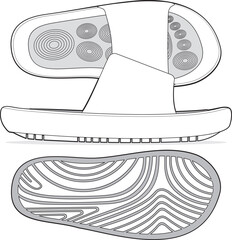 MEN FLIP FLOPS VECTOR FLAT DRAWING 