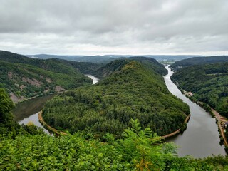 Fototapeta na wymiar Saarschleife - Great Bend in the Saar