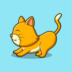Cute cartoon cat. Vector illustration